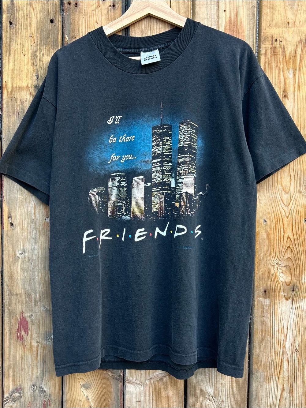 Friends Black Graphic Tee – I'll Be There For You Skyline Design (L-XL)